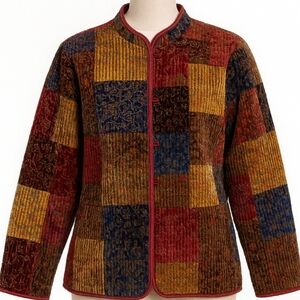 Vintage Patchwork Quilted Coat – Boho Folk Art Jacket